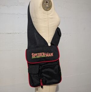 Spiderman Black Messenger Bag with Red Trim